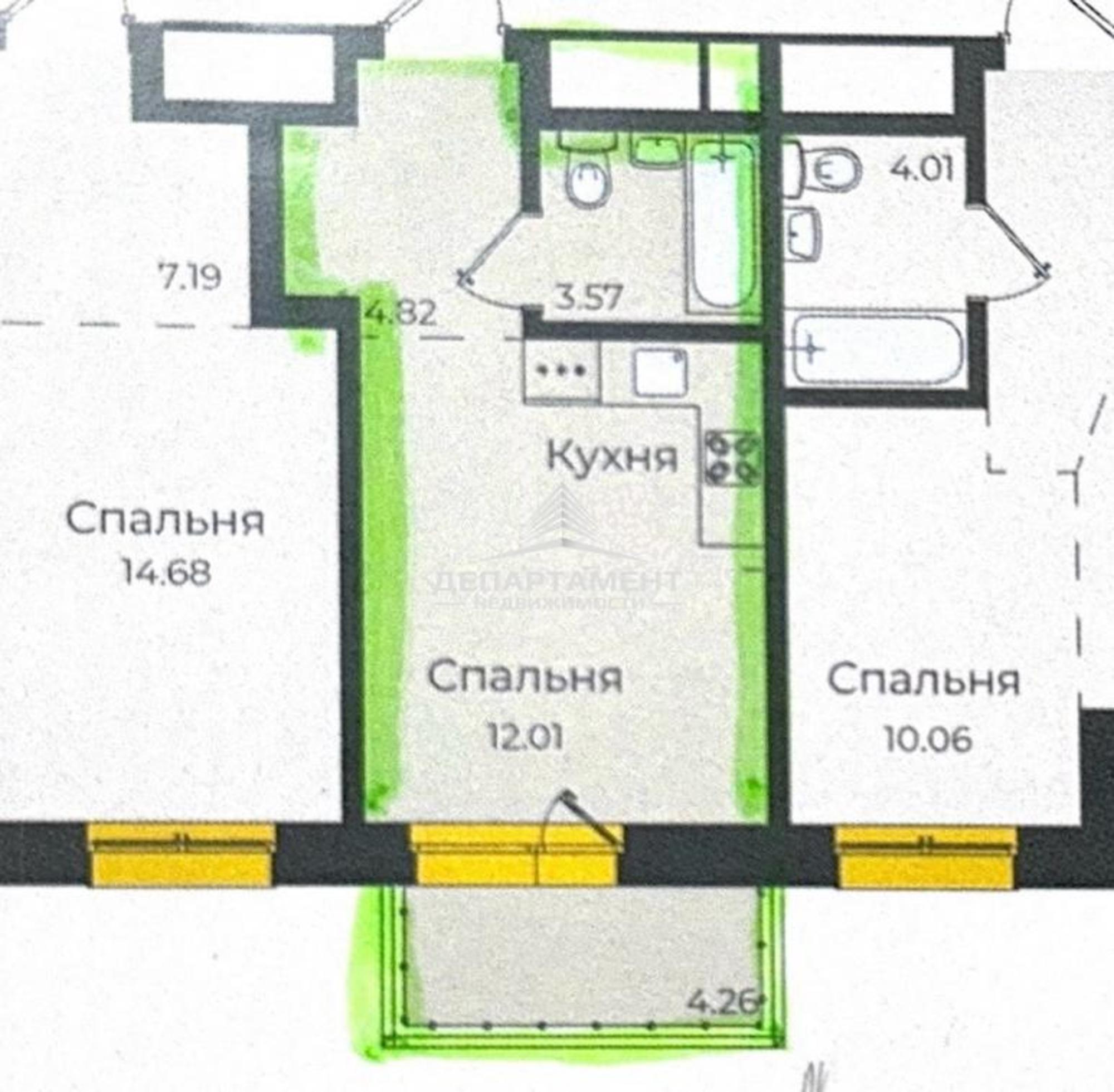 Купить квартиру за 5 990 000 рублей на Пискунова, 134