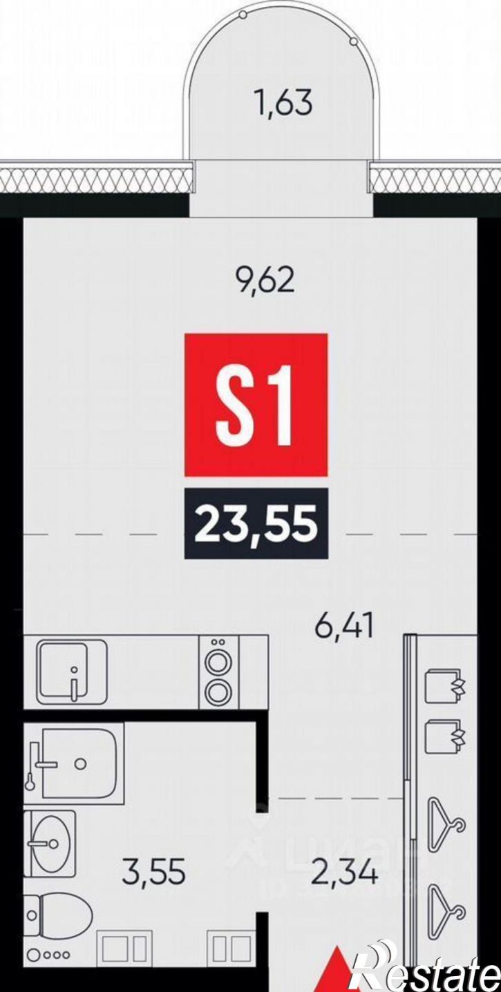 1-комн квартира улица Ширямова, 1,  д. 1