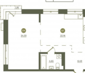 2-комн, 79 кв м, этаж 2/9 улица Седова, 57