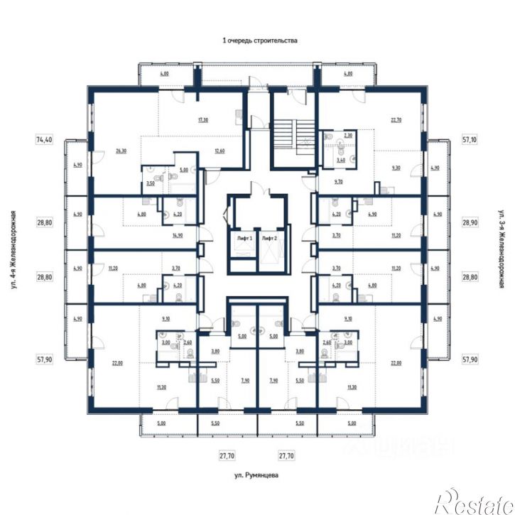 1-комн квартира в новом доме ул Румянцева, 36/1,  д. 36/1