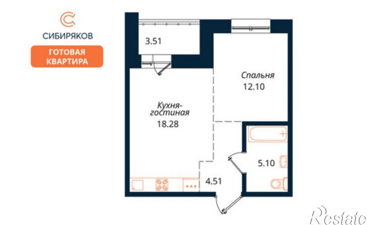 1-комн квартира Верхняя Набережная улица, 12/1,  д. 12/1