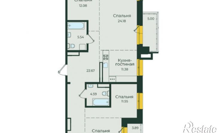 4-комн квартира улица Пискунова, 134А,  д. 134А