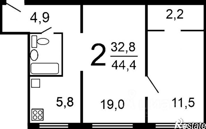 2-комн квартира микрорайон Юбилейный, 37