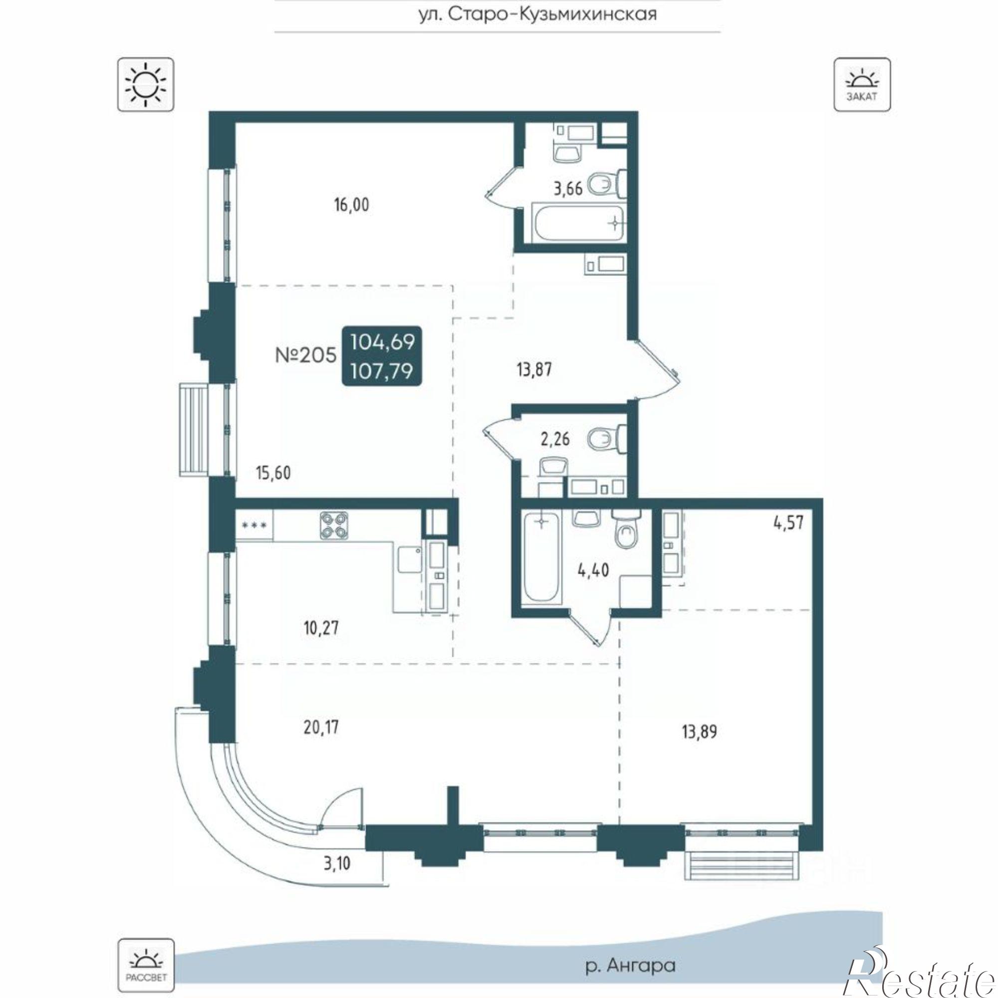 Купить квартиру за 21 990 000 рублей на Старо-Кузьмихинская улица, 39/1