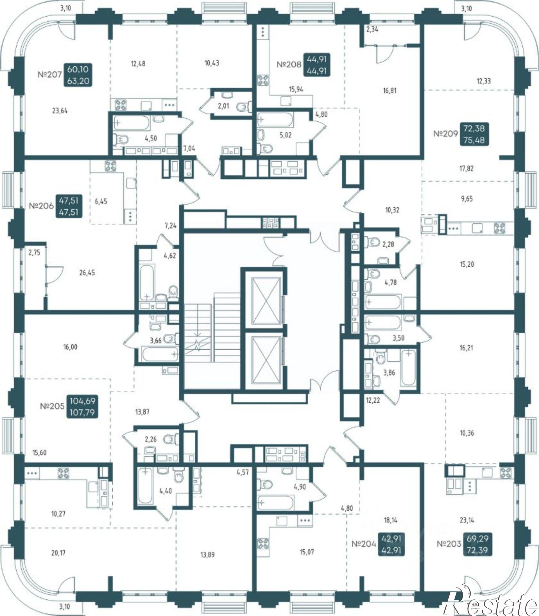 Купить квартиру за 21 990 000 рублей на Старо-Кузьмихинская улица, 39/1