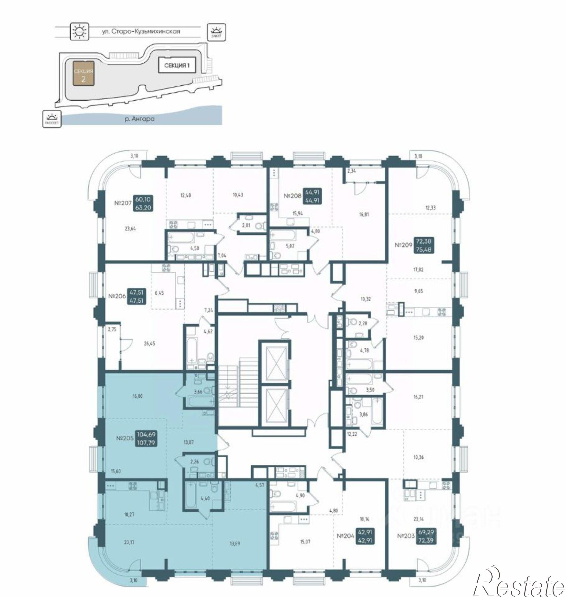 Купить квартиру за 21 990 000 рублей на Старо-Кузьмихинская улица, 39/1