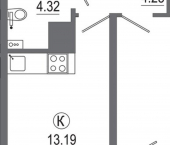 1-комн, 40 кв м, этаж 3/16 улица Ширямова, 22/2