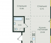 2-комн, 65кв м, этаж 9/19 ул Пискунова, 134