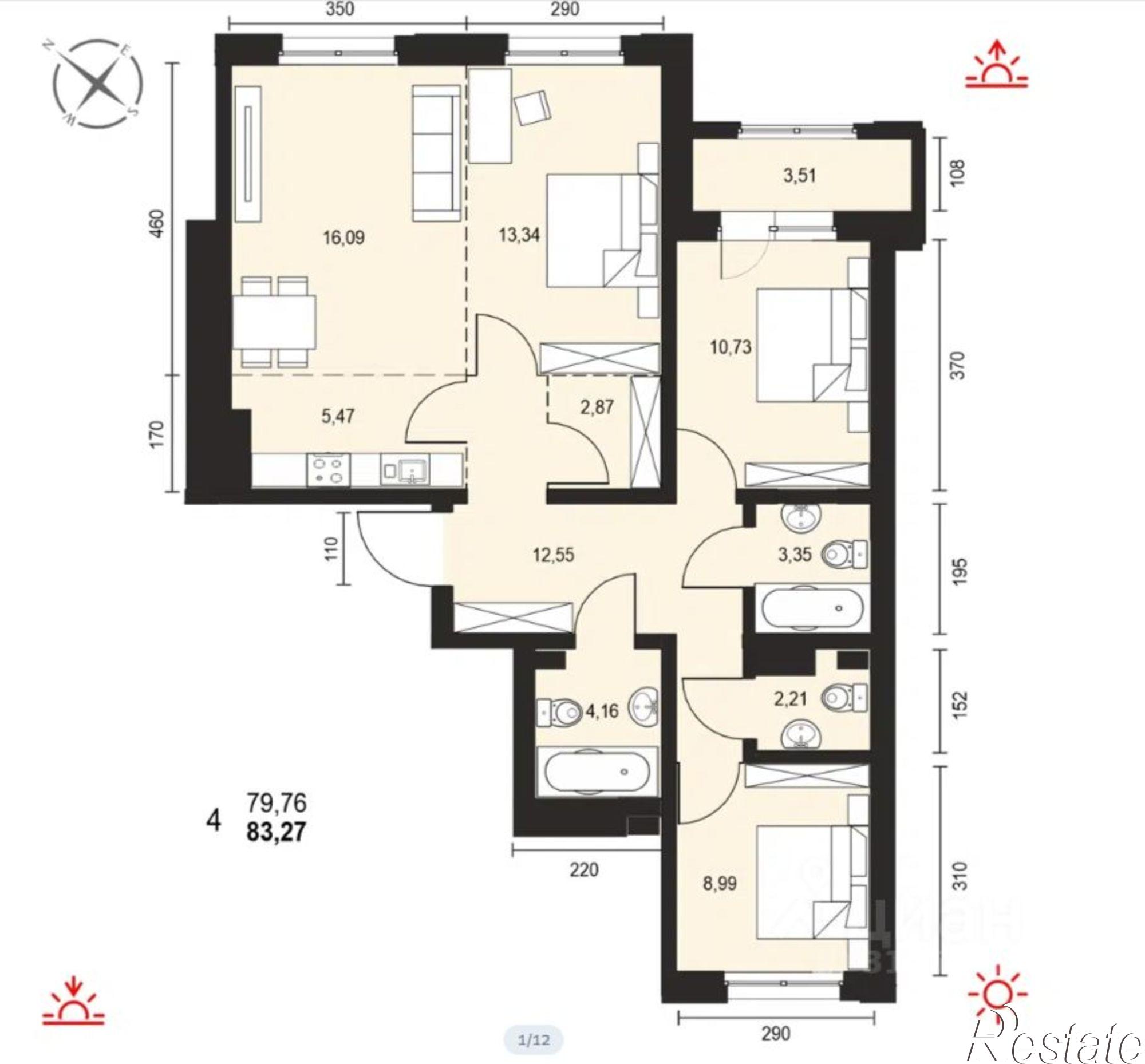 Купить квартиру за 10 850 000 рублей на улица Берёзовая Роща, 13Б