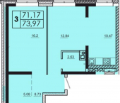 3-комн, 73 кв м, этаж 8/18 ул Баумана, 271/1