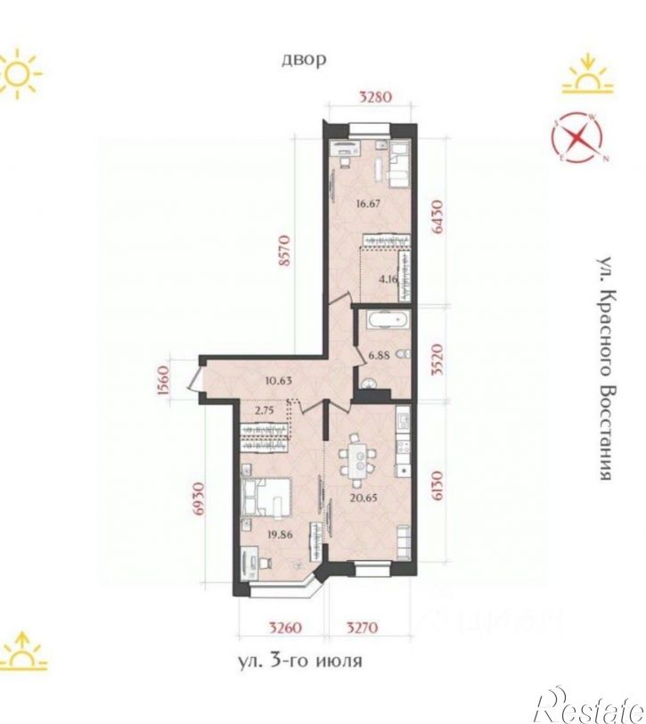 2-комн квартира ул Красного Восстания, 5,  д. 5