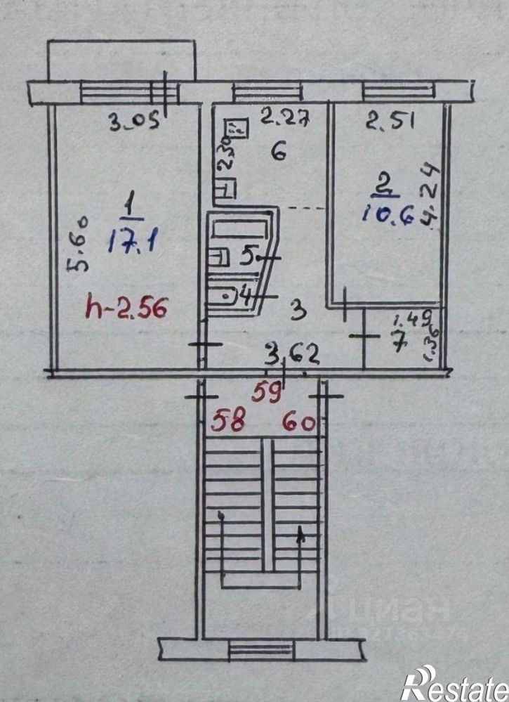 2-комн квартира Свердловский район