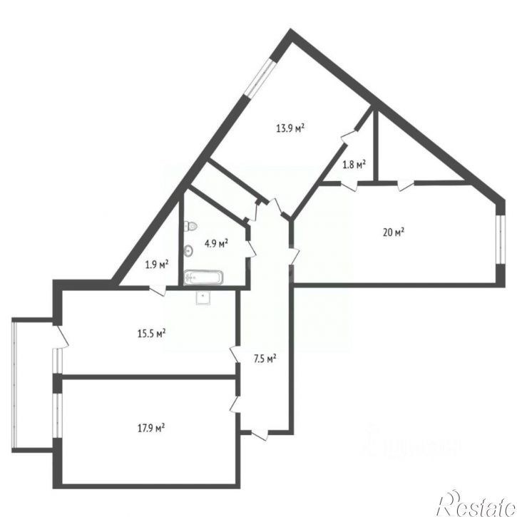 3-комн квартира
