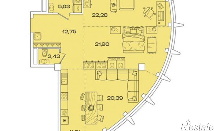 3-комн квартира в новом доме улица Кожова, 14/2,  д. 14/2