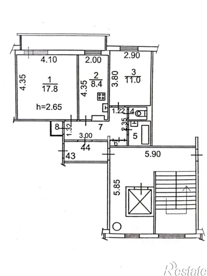 2-комн квартира Цимлянская улица, 3,  д. 3