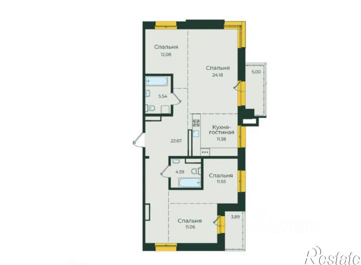 4-комн квартира ул Пискунова, 134а,  д. 134а