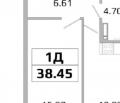 1-комн, 38 кв м, этаж 12/16 Советская улица, 176 к198