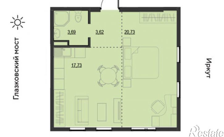 2-комн квартира улица Набережная Иркута, 23,  д. 23