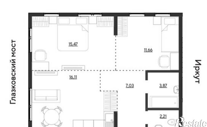 3-комн квартира в новом доме квартал Затон, ЖК Затон