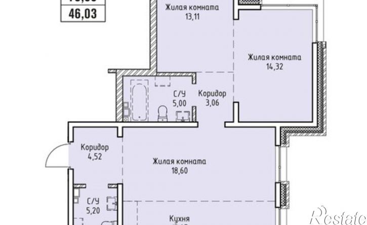 3-комн квартира в новом доме ул Култукская, 24,  д. 24