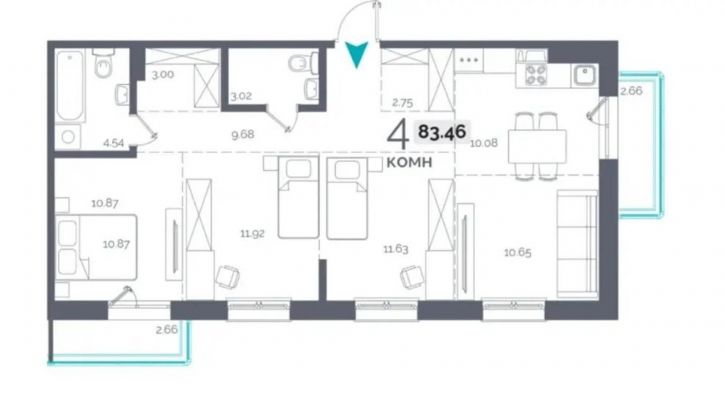 4-комн квартира Пулковский пер., 29