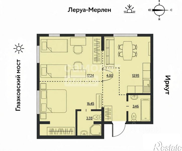 3-комн квартира улица Набережная Иркута, 21,  д. 21