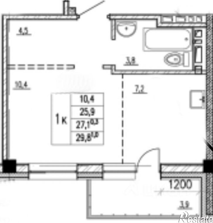 1-комн квартира улица Варламова, 104,  д. 104