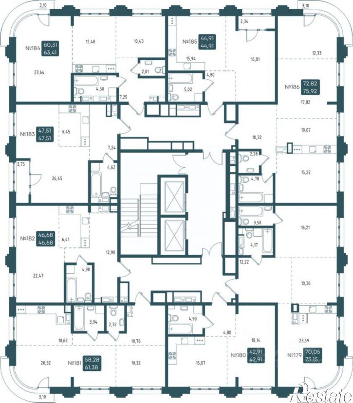 3-комн квартира в новом доме Старо-Кузьмихинская улица, 39/1,  д. 39/1