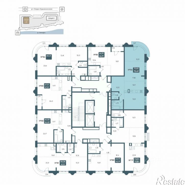 3-комн квартира в новом доме Старо-Кузьмихинская улица, 39/1,  д. 39/1