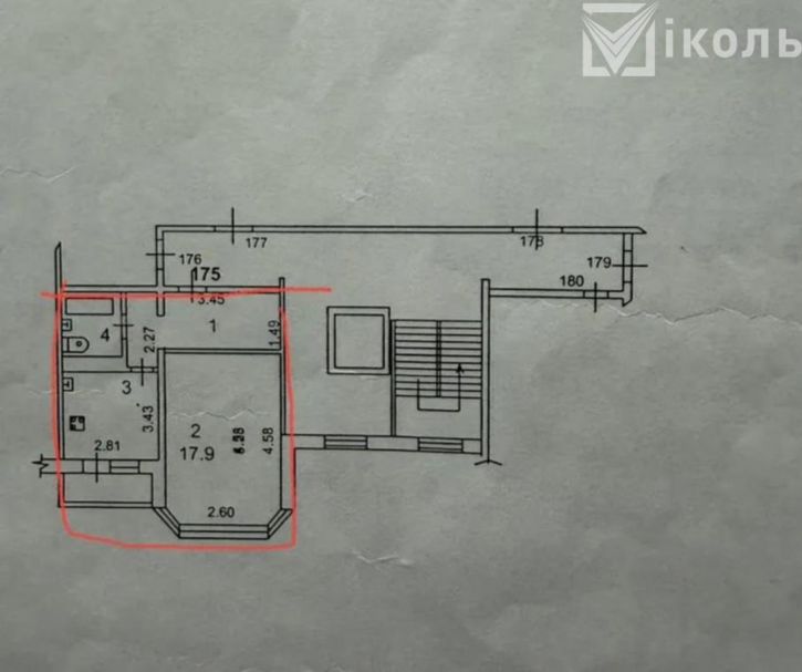 1-комн квартира Ленинградская, 68
