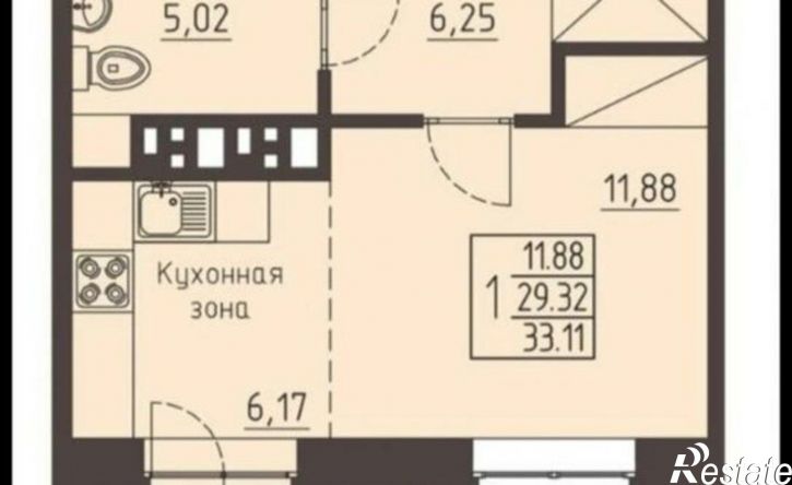 1-комн квартира улица Рылеева, 7,  д. 7