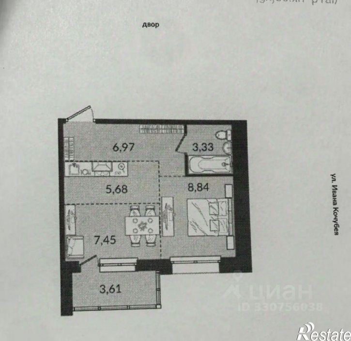 1-комн квартира в новом доме улица Ивана Кочубея, 2/1,  д. 2/1