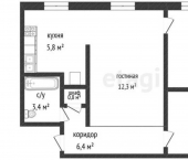 3-комн, 47кв м, этаж 5/5 микрорайон Юбилейный, 93