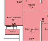 3-комн, 61кв м, этаж 18/19 Култукская улица, 16