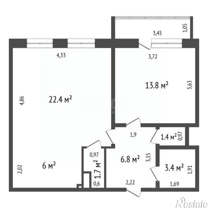 2-комн квартира Космический проезд, 1/1,  д. 1/1