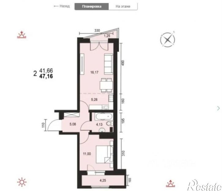 1-комн квартира ул Березовая Роща, 30Ж,  д. 30Ж