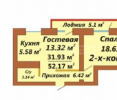 2-комн, 48кв м, этаж 9/9 улица Розы Люксембург, 289/3
