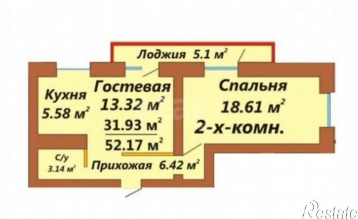 2-комн квартира улица Розы Люксембург, 289/3,  д. 289/3