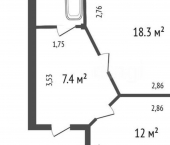 1-комн, 41кв м, этаж 3/3 ул Пискунова, 146/2