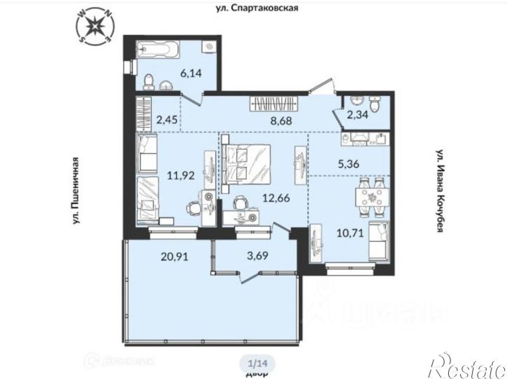 3-комн квартира ул Ивана Кочубея, 15А,  д. 15А