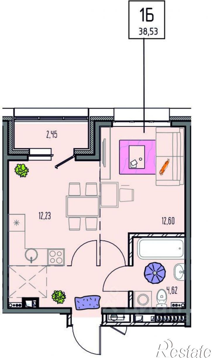 1-комн квартира в новом доме улица Баррикад, 62/9,  д. 62/9
