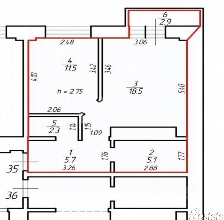 2-комн квартира улица Зверева, 1/2,  д. 1/2