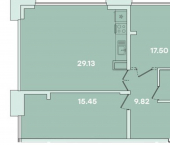 2-комн, 82кв м, этаж 3/14 улица Петрова, 18/1