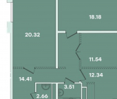 3-комн, 88кв м, этаж 14/14 улица Петрова, 18/1