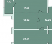 2-комн, 81кв м, этаж 9/14 ул Киренская, 11/4