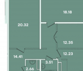 3-комн, 88кв м, этаж 16/14 ул Киренская, 11/4