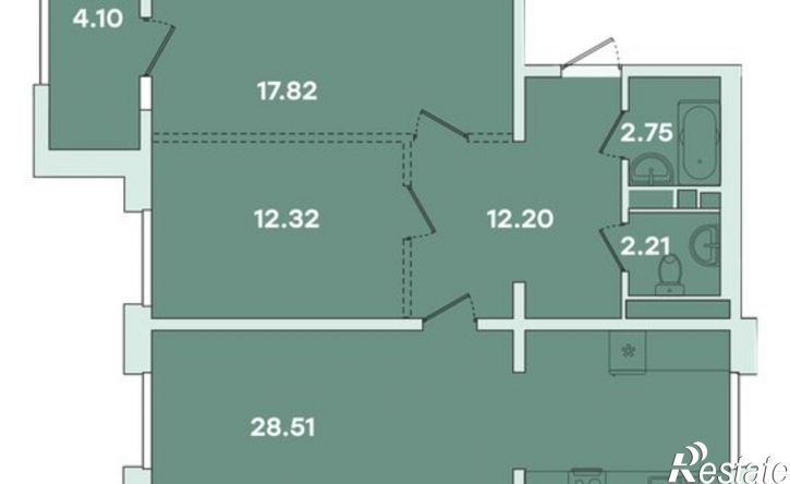 2-комн квартира улица Петрова, 18/1,  д. 18/1