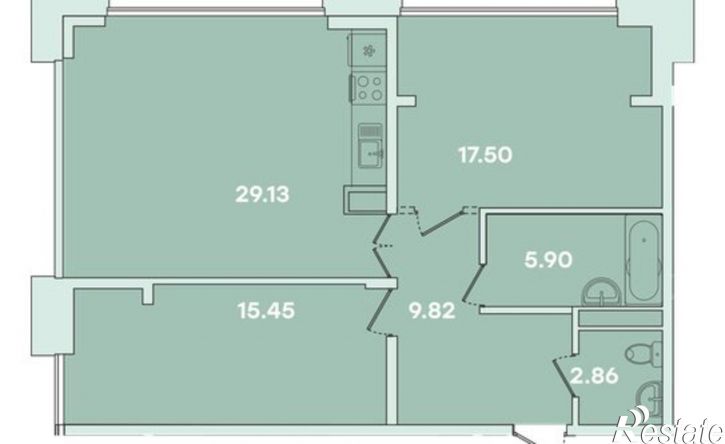 2-комн квартира улица Петрова, 18/1,  д. 18/1