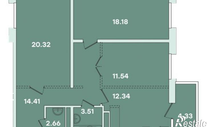3-комн квартира улица Петрова, 18/1,  д. 18/1