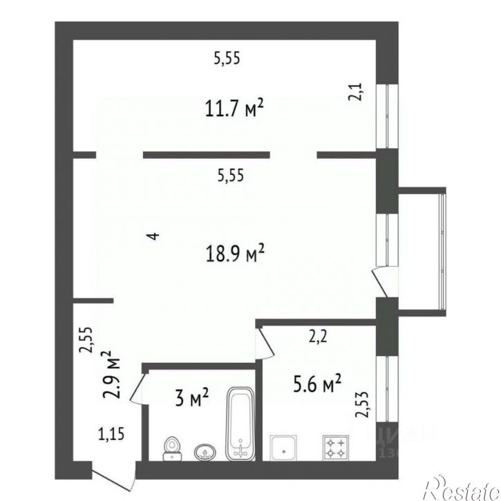 2-комн квартира Депутатская улица, 11,  д. 11